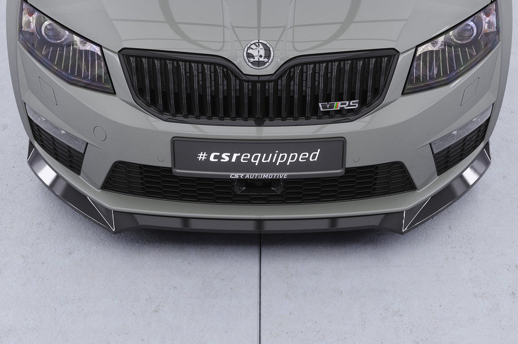 CSR Frontspoiler | Cup-Spoilerlippe mit ABE für Skoda Octavia 3 (Typ 5E) RS CSL150-S Strukturiert schwarz matt (keine Lackierung erforderlich)