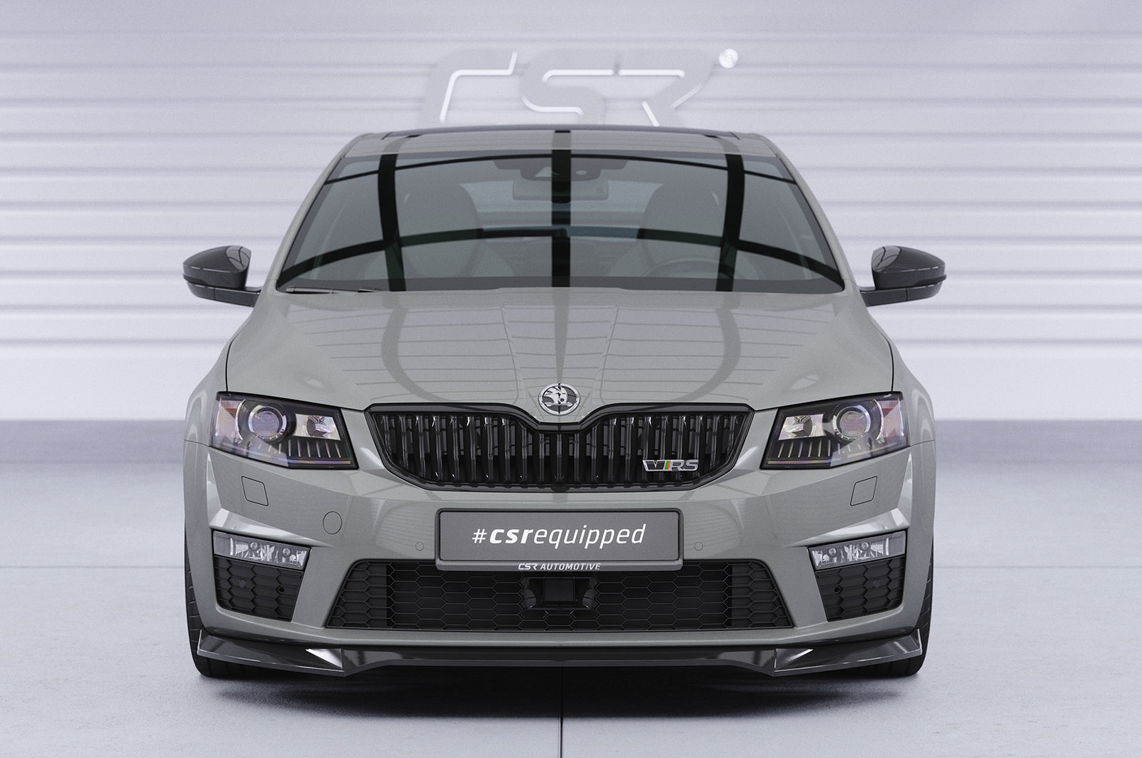 CSR Frontspoiler | Cup-Spoilerlippe mit ABE für Skoda Octavia 3 (Typ 5E) RS CSL150-G Glossy schwarz Hochglanz (keine Lackierung erforderlich)