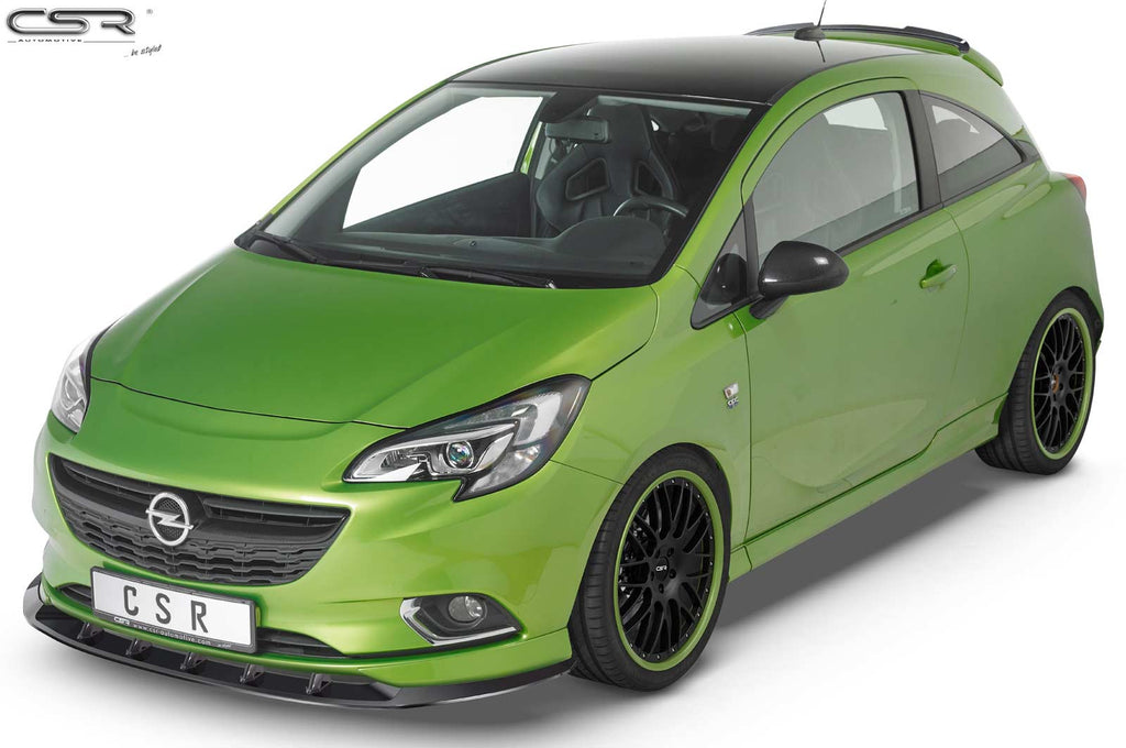 CSR Frontspoiler | Cup-Spoilerlippe mit ABE für Opel Corsa E OPC-Line CSR-CSL154-C Carbon Look Hochglanz (keine Lackierung erforderlich)