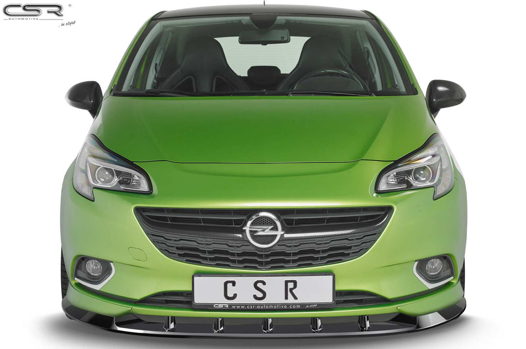 CSR Frontspoiler | Cup-Spoilerlippe mit ABE für Opel Corsa E OPC-Line CSR-CSL154-C Carbon Look Hochglanz (keine Lackierung erforderlich)
