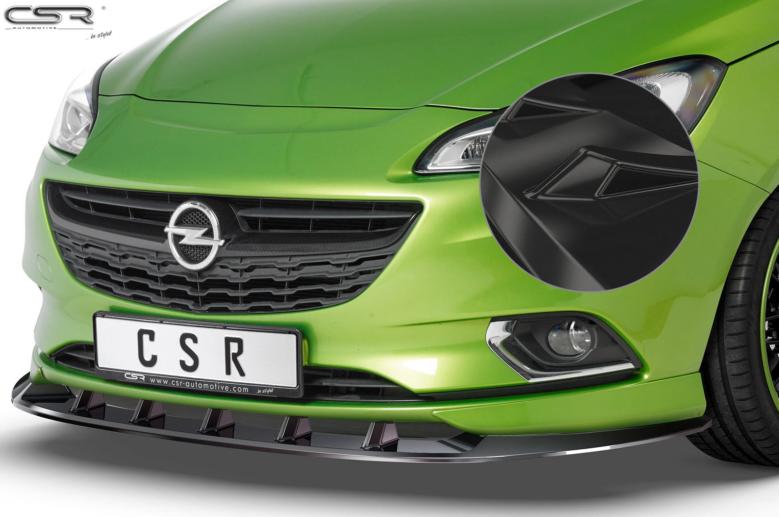 CSR Frontspoiler | Cup-Spoilerlippe mit ABE für Opel Corsa E OPC-Line CSR-CSL154-G Glossy schwarz Hochglanz (keine Lackierung erforderlich)