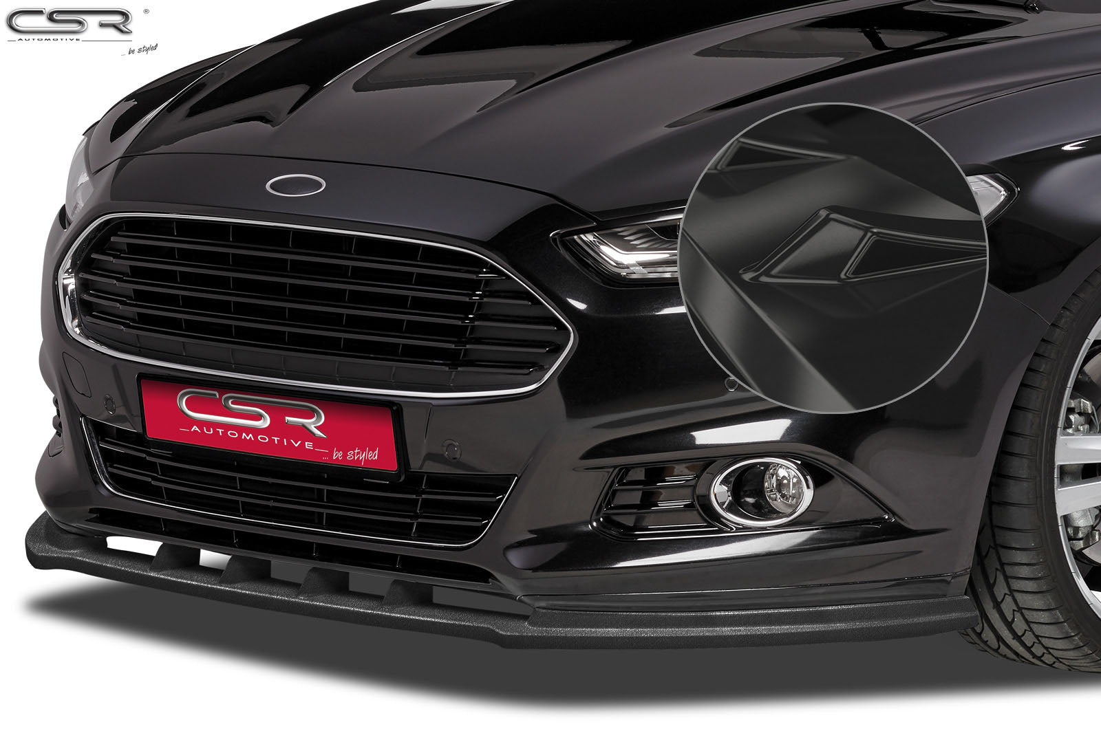 CSR Frontspoiler | Cup-Spoilerlippe mit ABE für Ford Mondeo MK5 CSL178-G Glossy schwarz Hochglanz (keine Lackierung erforderlich)