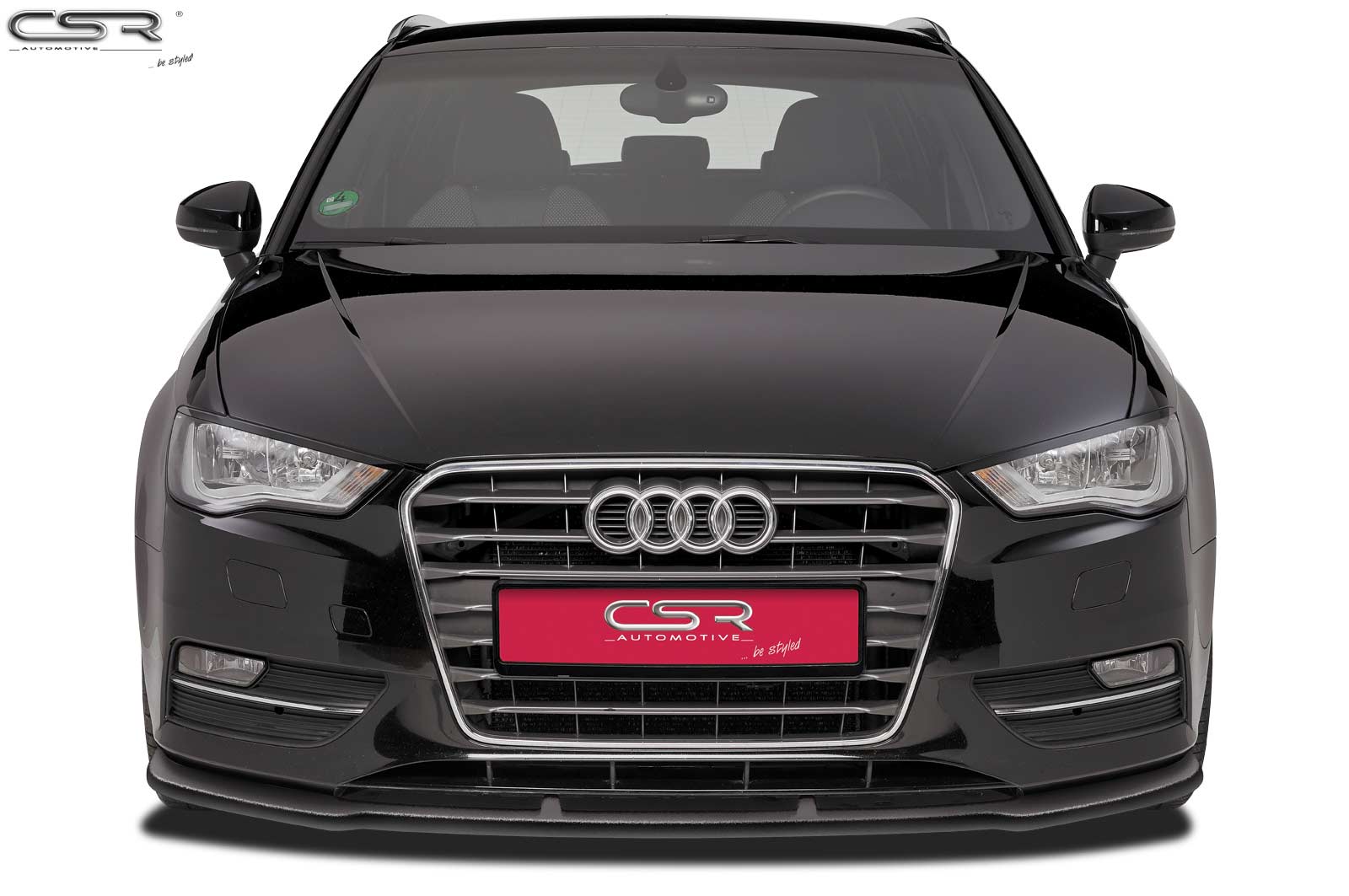 CSR Frontspoiler | Cup-Spoilerlippe mit ABE für Audi A3 8V CSL179-C Carbon Look Hochglanz (keine Lackierung erforderlich)