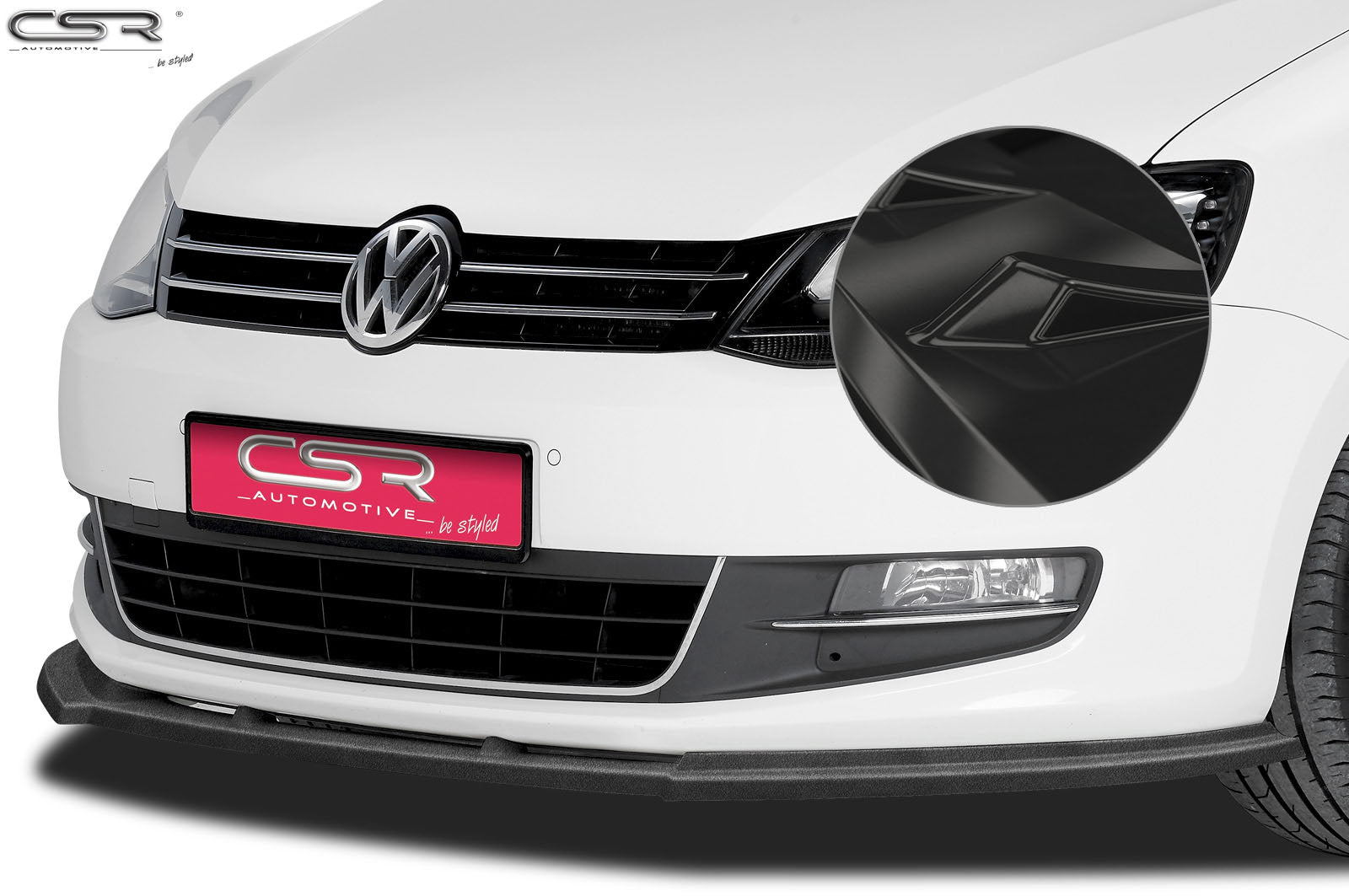 CSR Frontspoiler | Cup-Spoilerlippe mit ABE für VW Sharan II CSL184-G Glossy schwarz Hochglanz (keine Lackierung erforderlich)