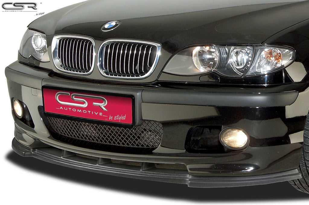 CSR Frontspoiler | Cup-Spoilerlippe mit ABE für BMW 3er E46 CSL185-S Strukturiert schwarz matt (keine Lackierung erforderlich)