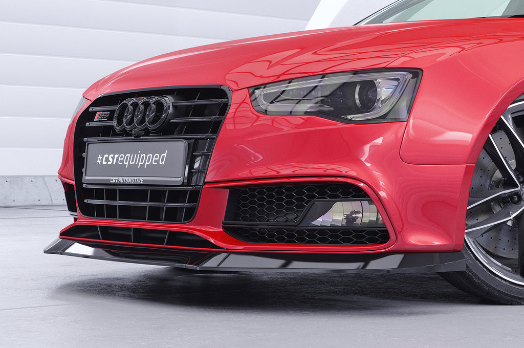 CSR Frontspoiler | Cup-Spoilerlippe mit ABE für Audi A5/S5 8T CSR-CSL187-G Glossy schwarz Hochglanz (keine Lackierung erforderlich)