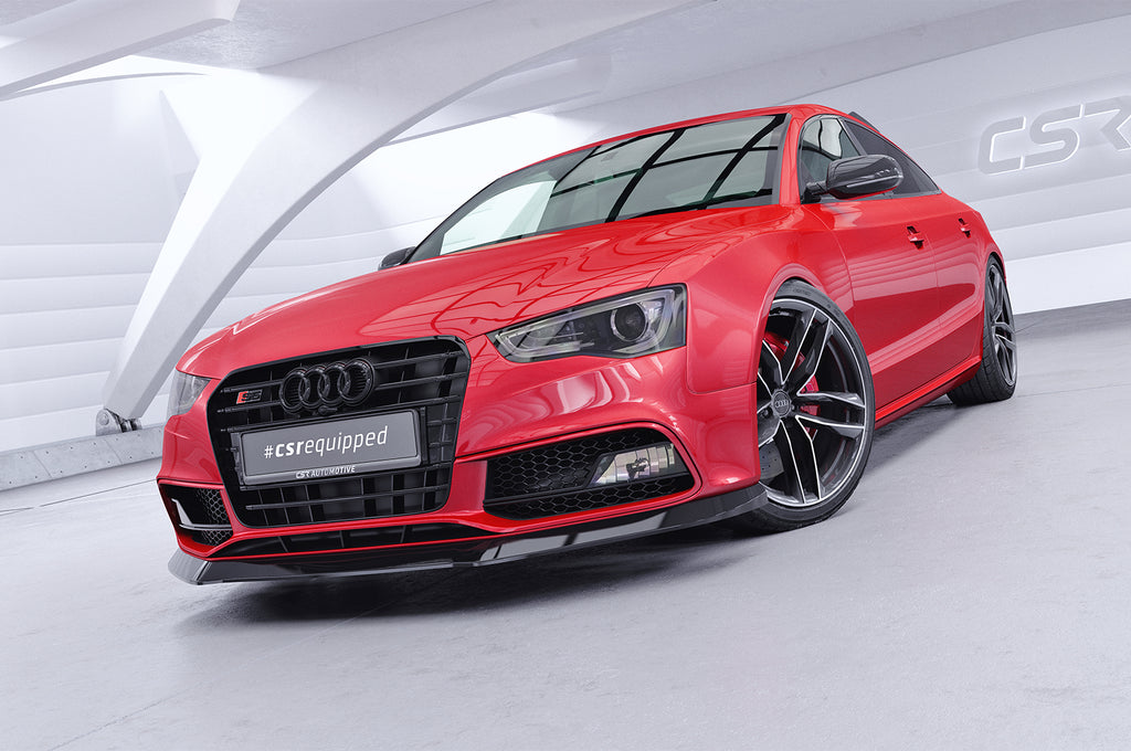 CSR Frontspoiler | Cup-Spoilerlippe mit ABE für Audi A5/S5 8T CSR-CSL187-C Carbon Look Hochglanz (keine Lackierung erforderlich)