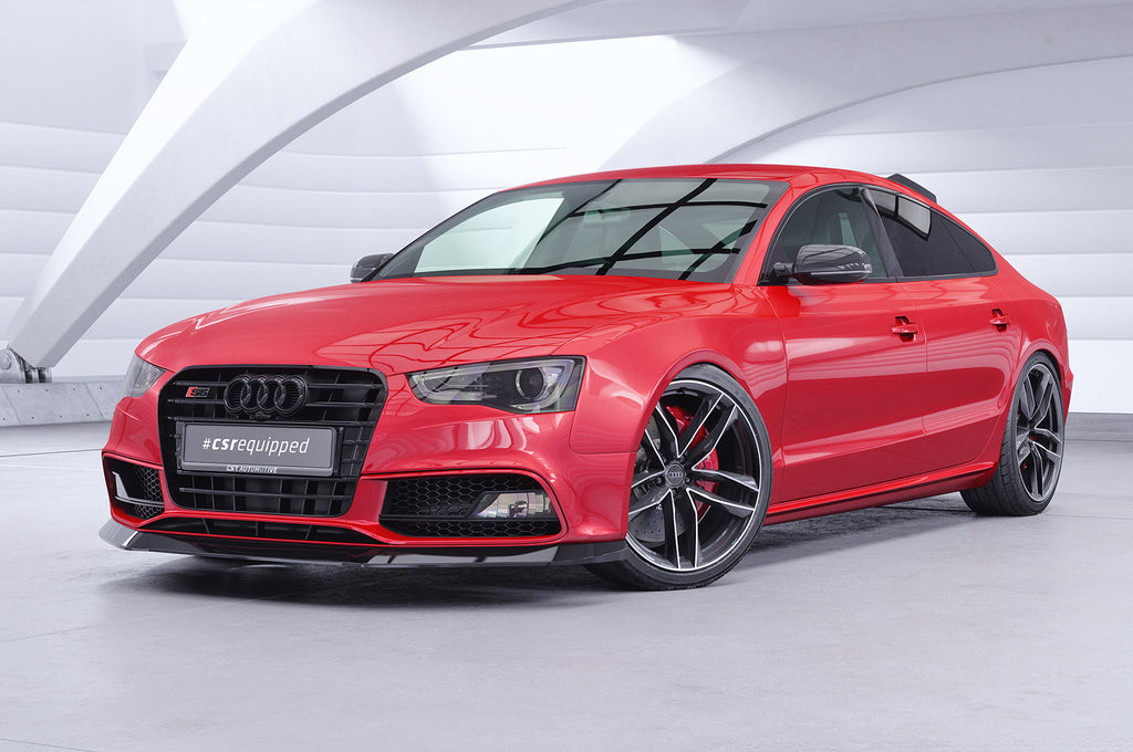 CSR Frontspoiler | Cup-Spoilerlippe mit ABE für Audi A5/S5 8T CSR-CSL187-C Carbon Look Hochglanz (keine Lackierung erforderlich)
