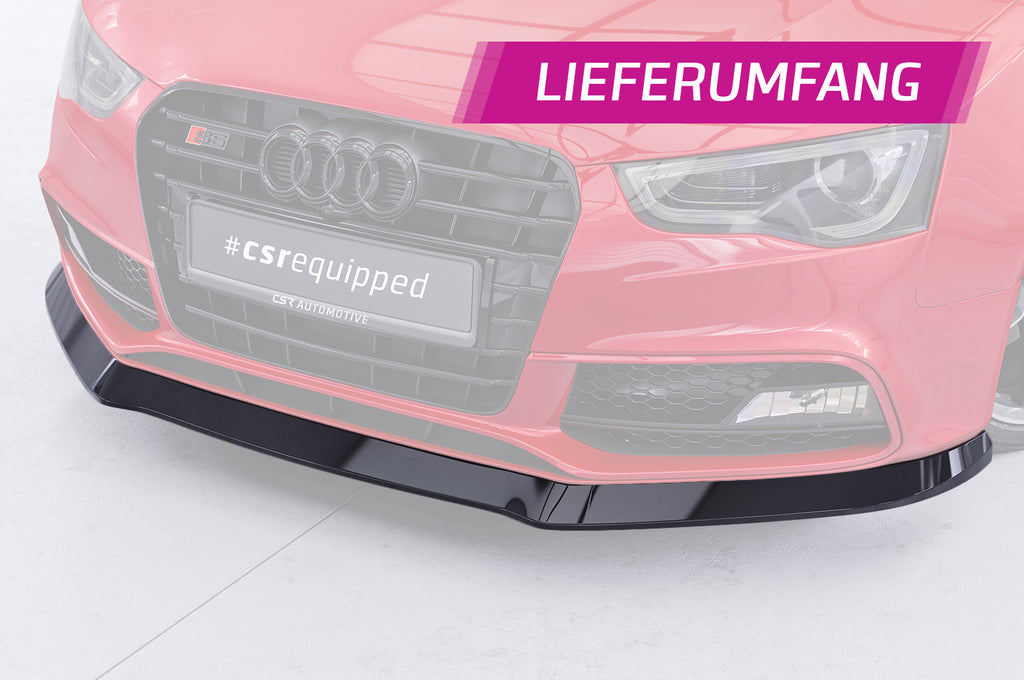 CSR Frontspoiler | Cup-Spoilerlippe mit ABE für Audi A5/S5 8T CSR-CSL187-C Carbon Look Hochglanz (keine Lackierung erforderlich)