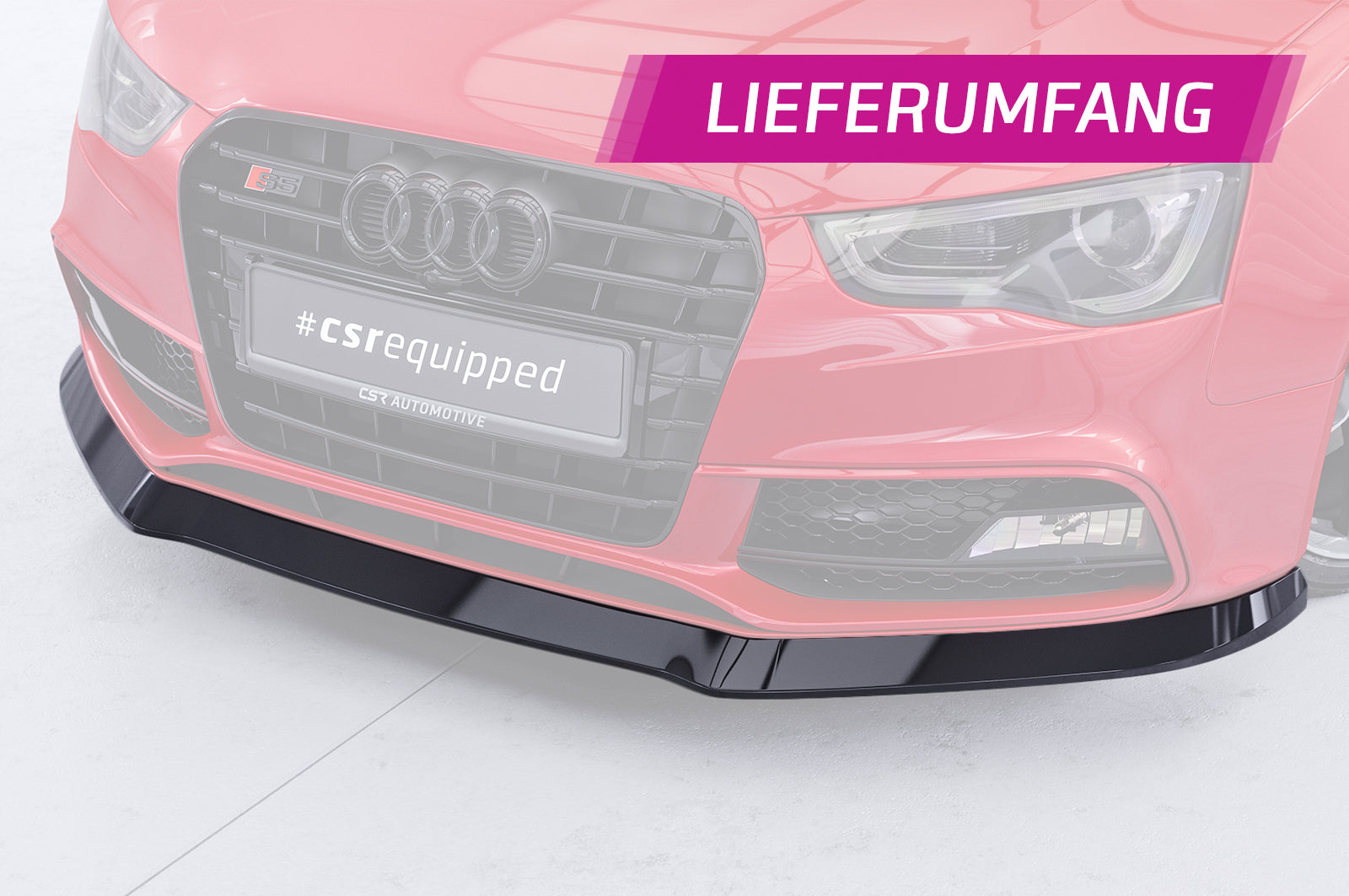 CSR Frontspoiler | Cup-Spoilerlippe mit ABE für Audi A5/S5 8T CSR-CSL187-C Carbon Look Hochglanz (keine Lackierung erforderlich)