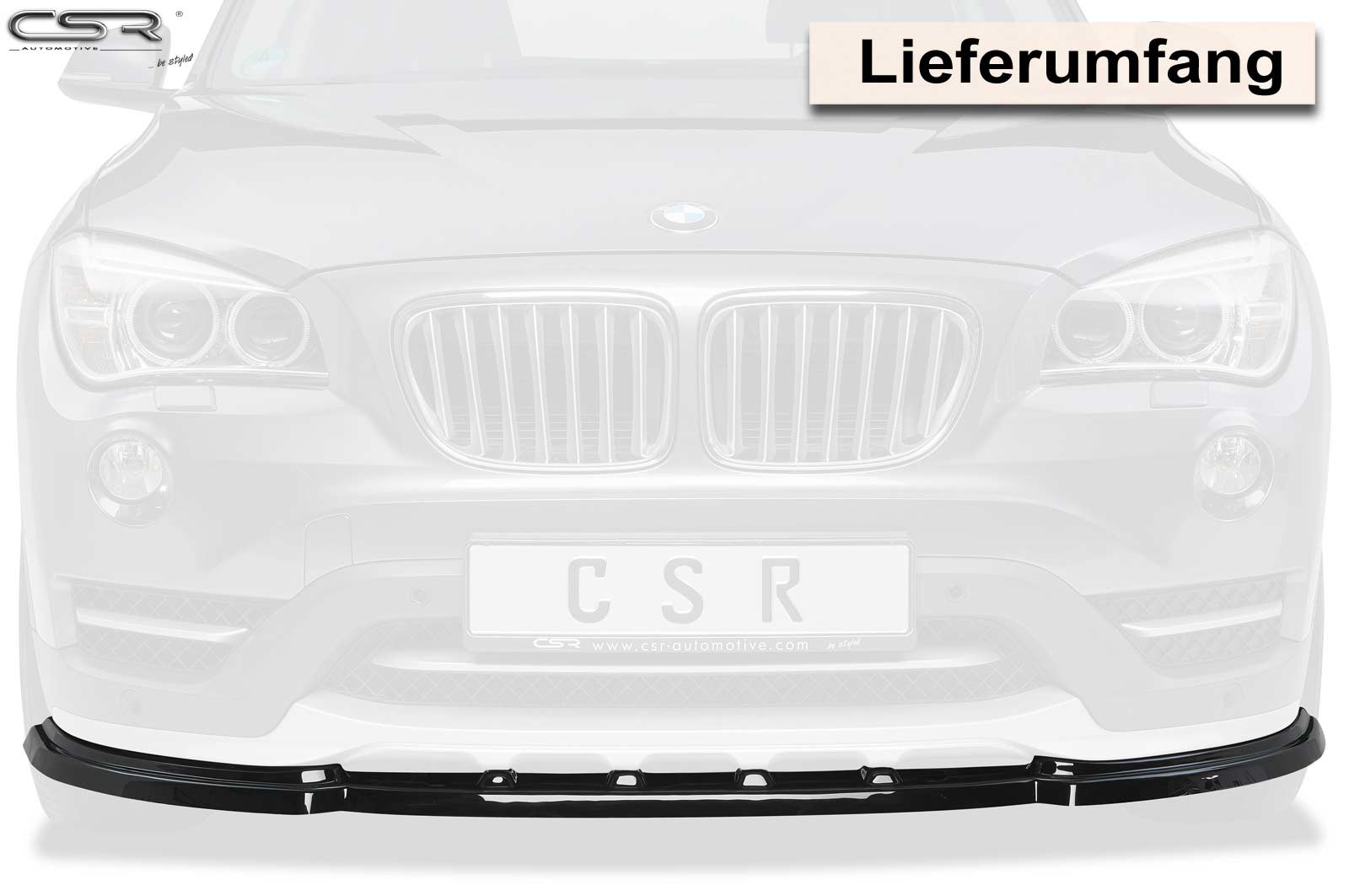 CSR Frontspoiler | Cup-Spoilerlippe mit ABE für BMW X1 E84 CSL197-L Unlackiert roh (Lackierung erforderlich)