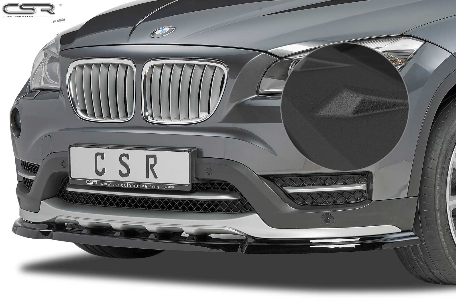 CSR Frontspoiler | Cup-Spoilerlippe mit ABE für BMW X1 E84 CSL197-S Strukturiert schwarz matt (keine Lackierung erforderlich)