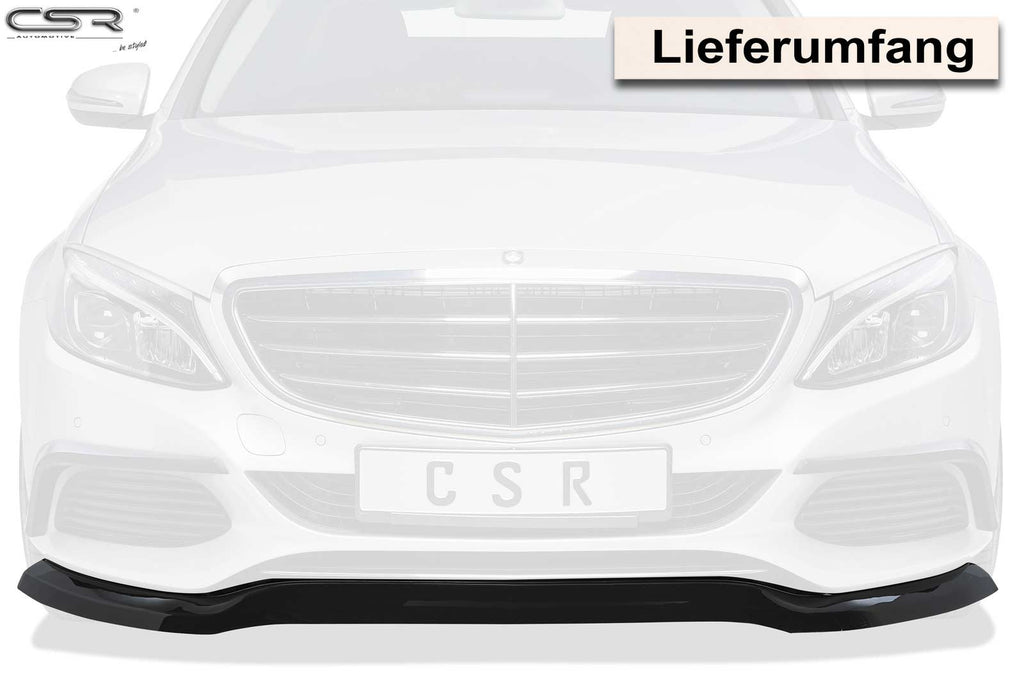 CSR Frontspoiler | Cup-Spoilerlippe mit ABE für Mercedes-Benz C-Klasse 205 CSL227-S Strukturiert schwarz matt (keine Lackierung erforderlich)