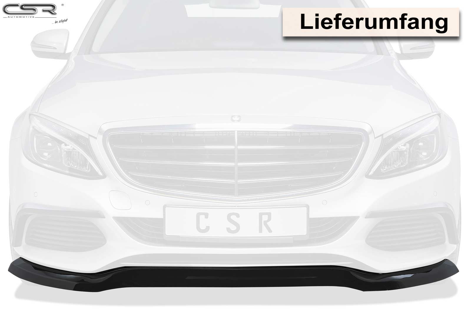CSR Frontspoiler | Cup-Spoilerlippe mit ABE für Mercedes-Benz C-Klasse 205 CSL227-S Strukturiert schwarz matt (keine Lackierung erforderlich)