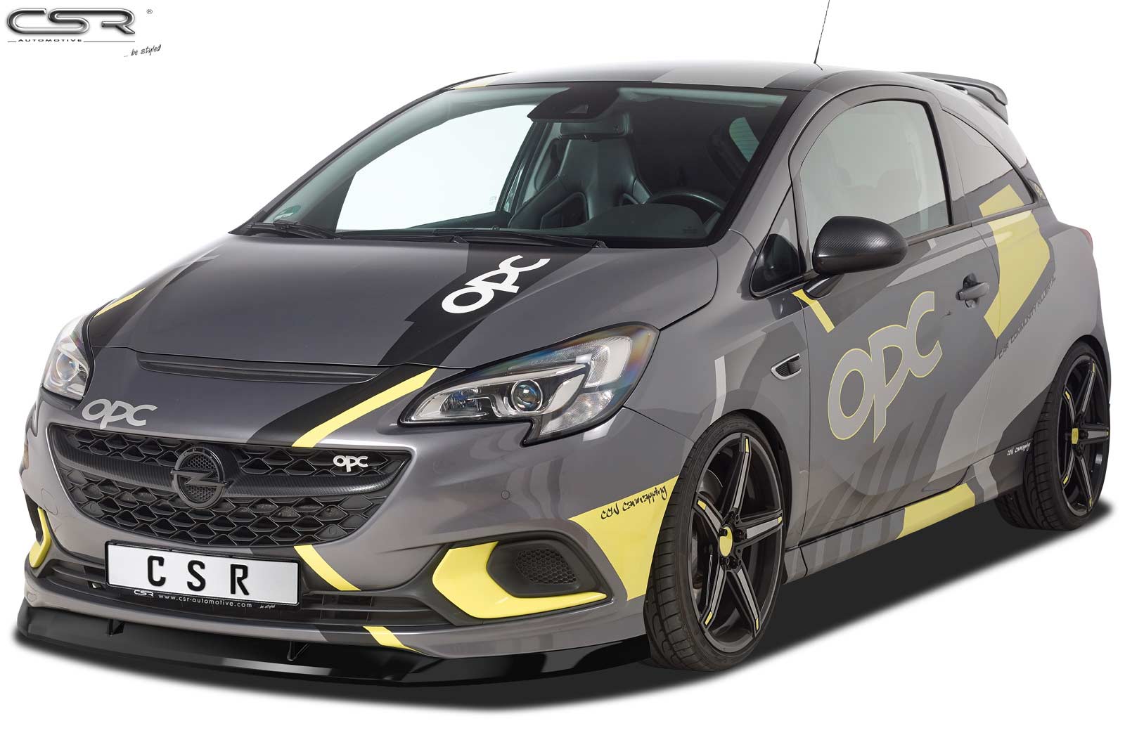 CSR Frontspoiler | Cup-Spoilerlippe mit ABE für Opel Corsa E OPC CSL275-S Strukturiert schwarz matt (keine Lackierung erforderlich)