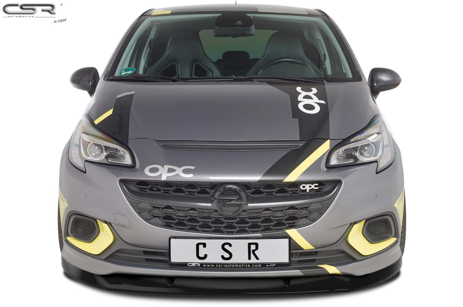 CSR Frontspoiler | Cup-Spoilerlippe mit ABE für Opel Corsa E OPC CSL275-G Glossy schwarz Hochglanz (keine Lackierung erforderlich)