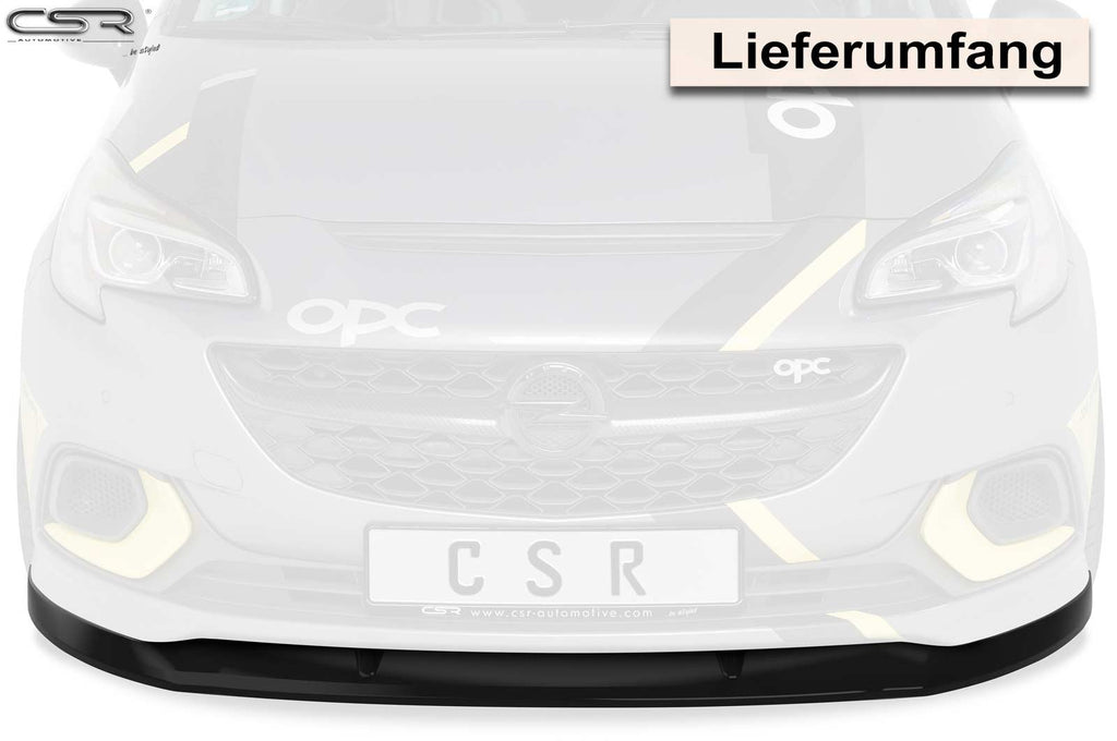 CSR Frontspoiler | Cup-Spoilerlippe mit ABE für Opel Corsa E OPC CSL275-S Strukturiert schwarz matt (keine Lackierung erforderlich)
