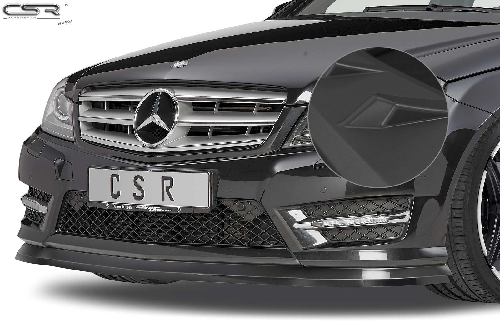 CSR Frontspoiler | Cup-Spoilerlippe mit ABE für Mercedes-Benz C-Klasse 204 CSL308-L Unlackiert roh (Lackierung erforderlich)