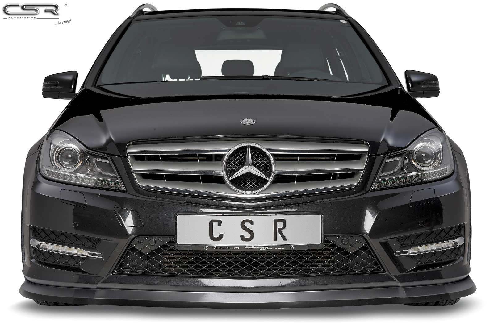 CSR Frontspoiler | Cup-Spoilerlippe mit ABE für Mercedes-Benz C-Klasse 204 AMG-Line CSL308-S Strukturiert schwarz matt (keine Lackierung erforderlich)