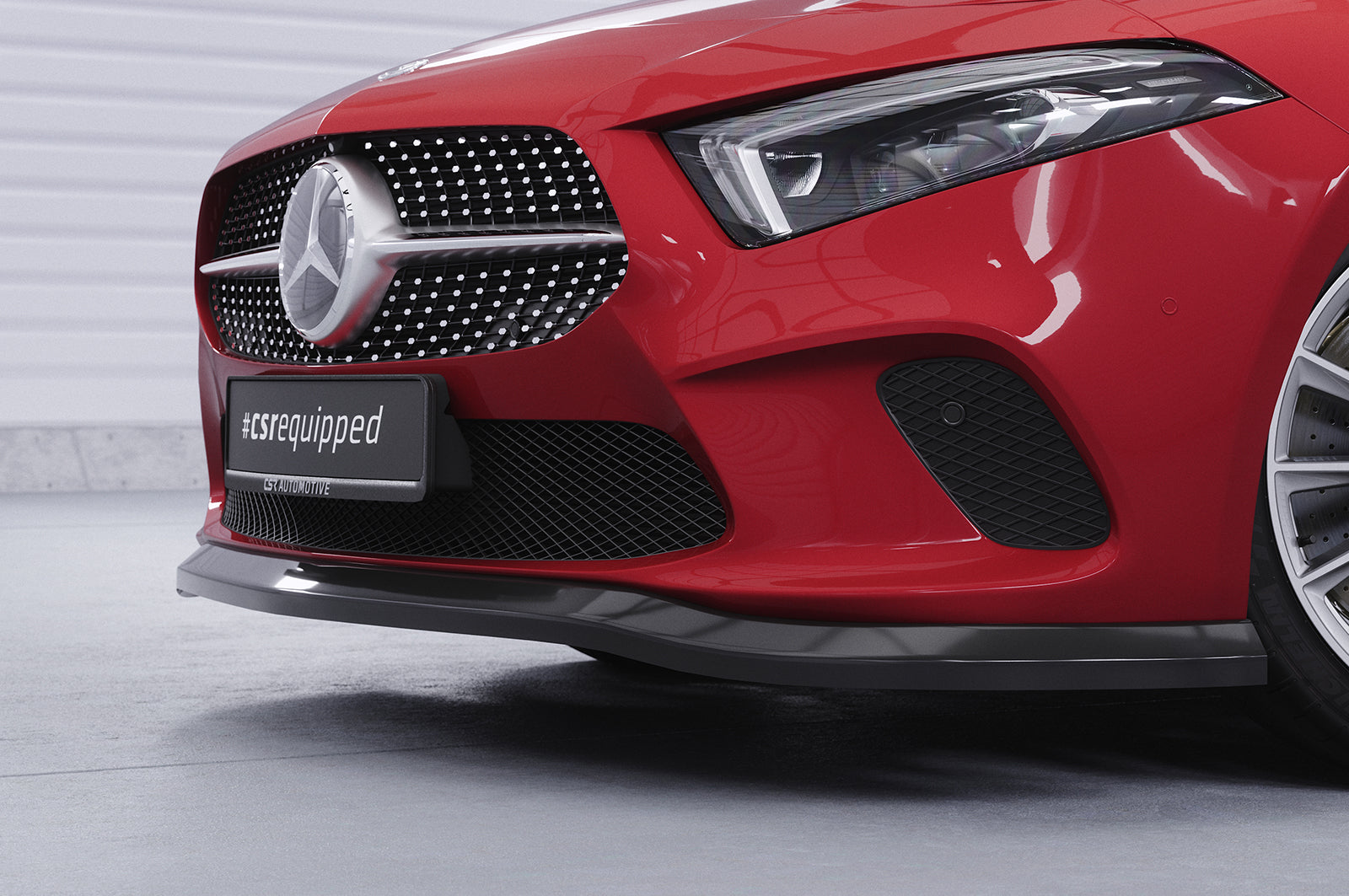CSR Frontspoiler | Cup-Spoilerlippe mit ABE für Mercedes-Benz A-Klasse W177 CSL312-S Strukturiert schwarz matt (keine Lackierung erforderlich)