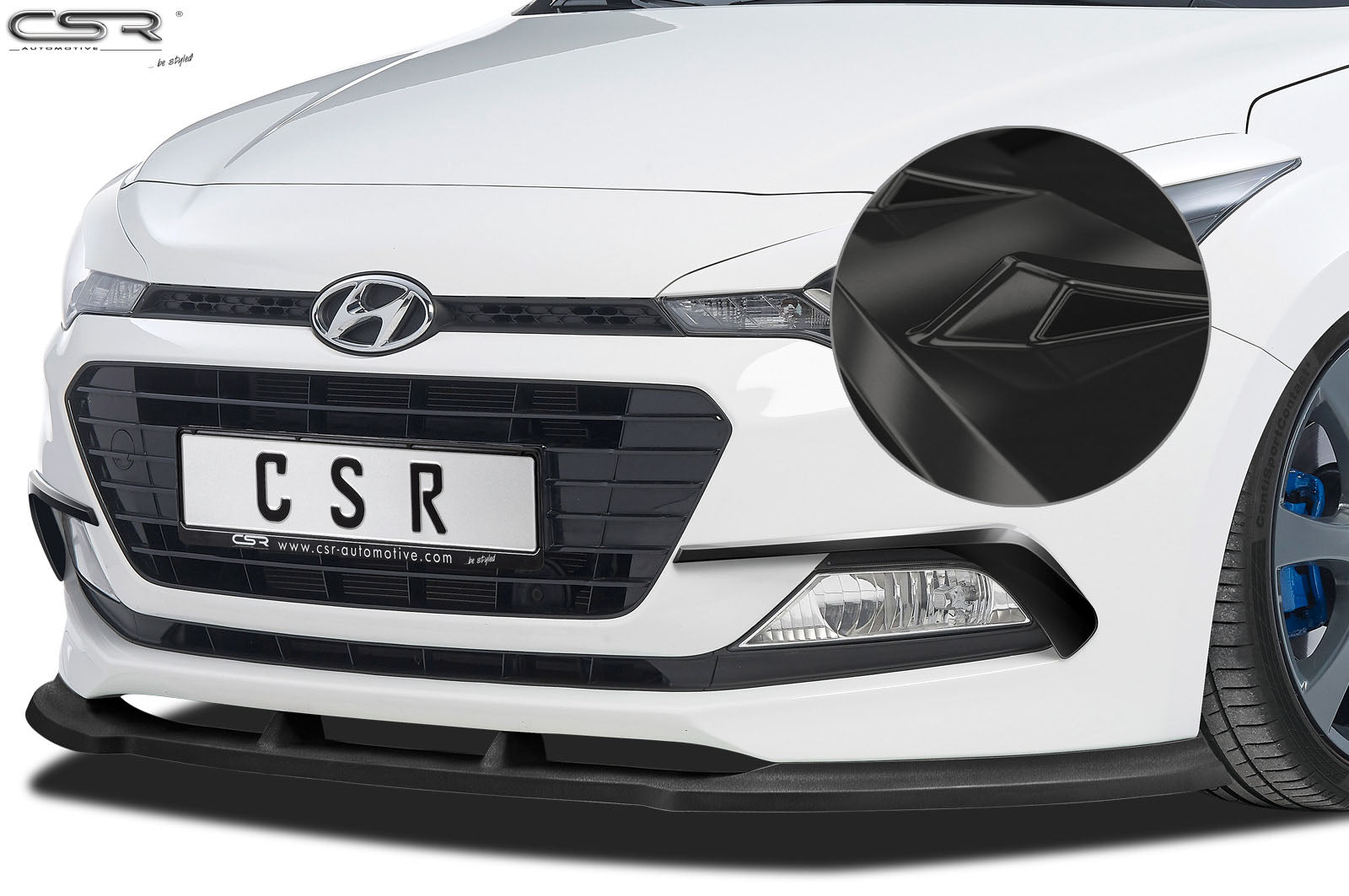 CSR Frontspoiler | Cup-Spoilerlippe mit ABE für Hyundai I20 GB CSL313-G Glossy schwarz Hochglanz (keine Lackierung erforderlich)