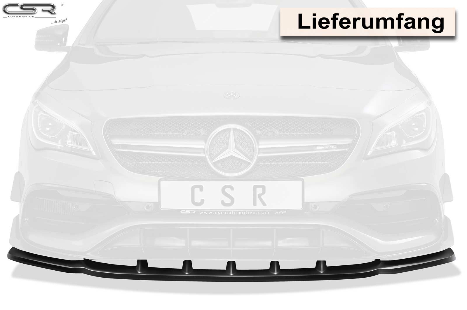 CSR Frontspoiler | Cup-Spoilerlippe mit ABE für Mercedes-Benz CLA 45 AMG / A 45 AMG CSL315-C Carbon Look Hochglanz (keine Lackierung erforderlich)