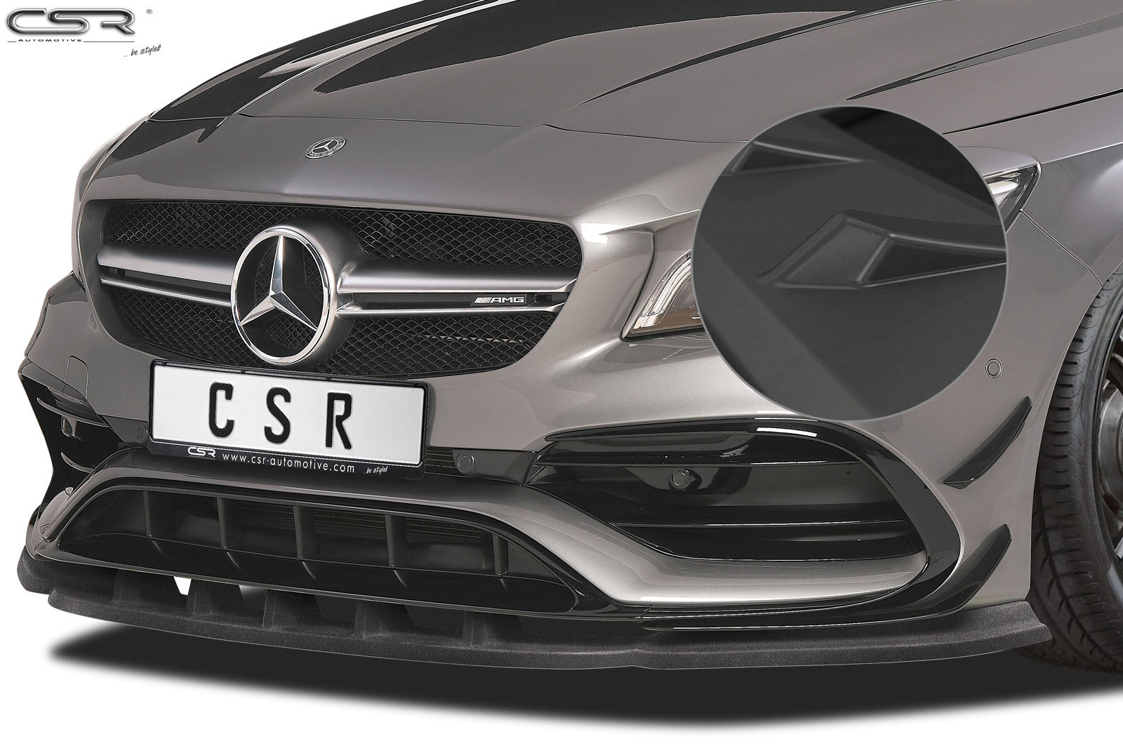 CSR Frontspoiler | Cup-Spoilerlippe mit ABE für Mercedes-Benz CLA 45 AMG / A 45 AMG 117 CSL315-L Unlackiert roh (Lackierung erforderlich)