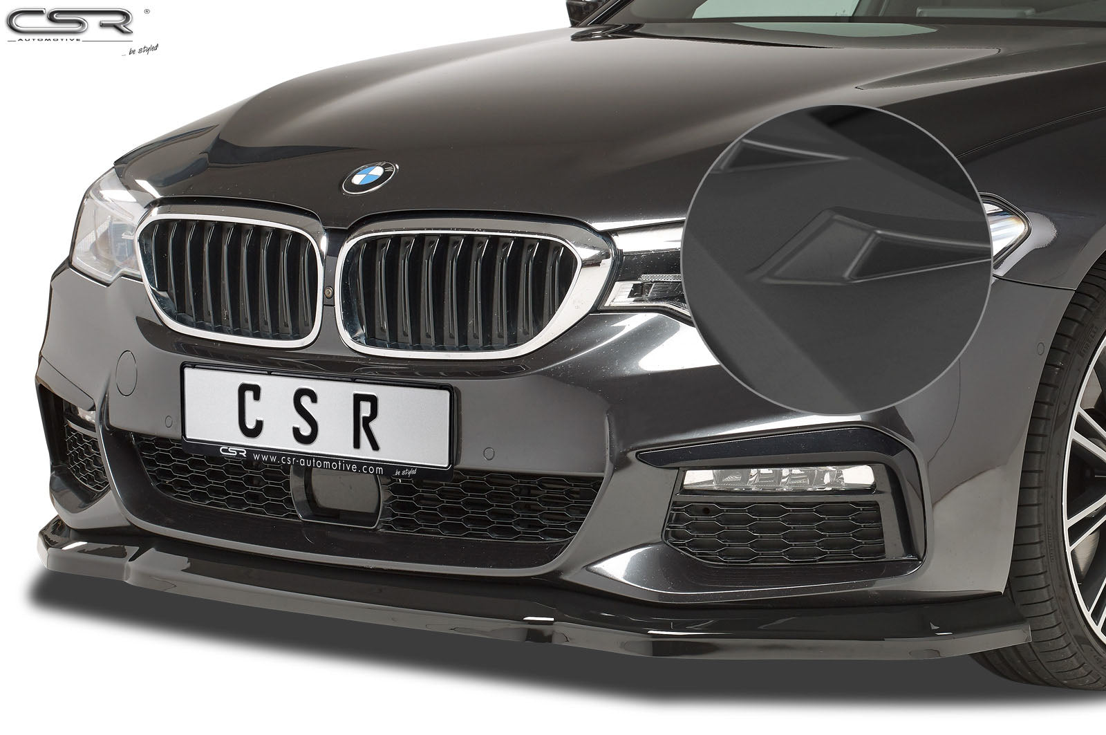 CSR Frontspoiler | Cup-Spoilerlippe mit ABE für BMW 5er G30/G31 M-Paket CSL316-L Unlackiert roh (Lackierung erforderlich)