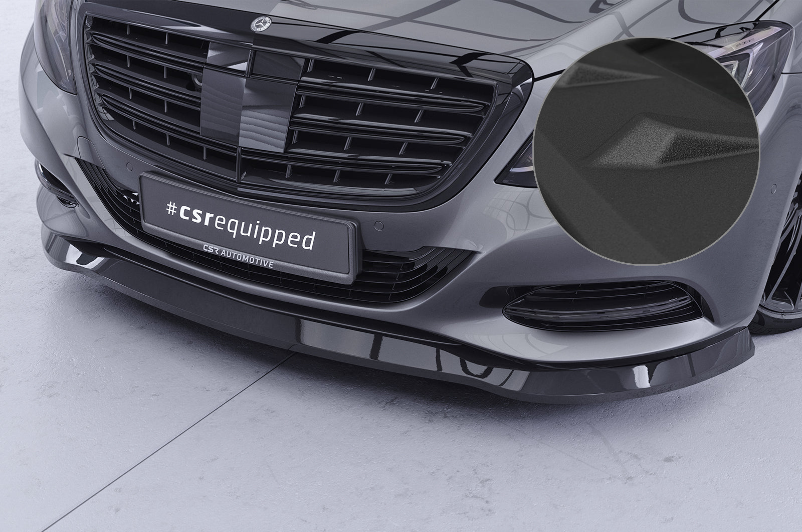 CSR Frontspoiler | Cup-Spoilerlippe mit ABE für Mercedes-Benz S-Klasse W222/V222 CSL318-S Strukturiert schwarz matt (keine Lackierung erforderlich)