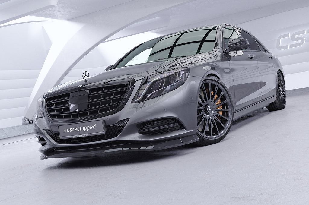 CSR Frontspoiler | Cup-Spoilerlippe mit ABE für Mercedes-Benz S-Klasse W222/V222 CSL318-S Strukturiert schwarz matt (keine Lackierung erforderlich)