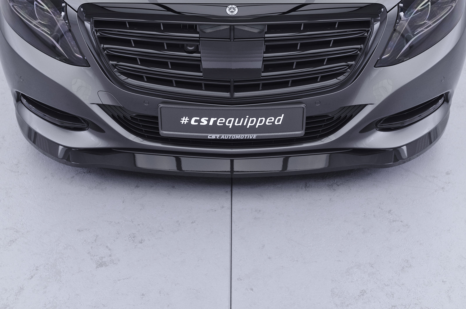 CSR Frontspoiler | Cup-Spoilerlippe mit ABE für Mercedes-Benz S-Klasse W222/V222 CSL318-S Strukturiert schwarz matt (keine Lackierung erforderlich)