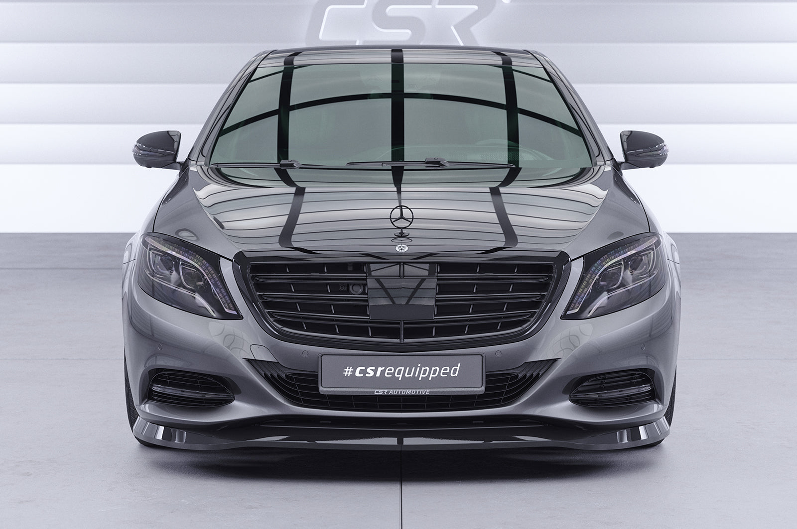 CSR Frontspoiler | Cup-Spoilerlippe mit ABE für Mercedes-Benz S-Klasse W222/V222 CSL318-S Strukturiert schwarz matt (keine Lackierung erforderlich)