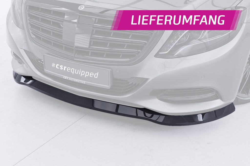 CSR Frontspoiler | Cup-Spoilerlippe mit ABE für Mercedes-Benz S-Klasse W222/V222 CSL318-S Strukturiert schwarz matt (keine Lackierung erforderlich)