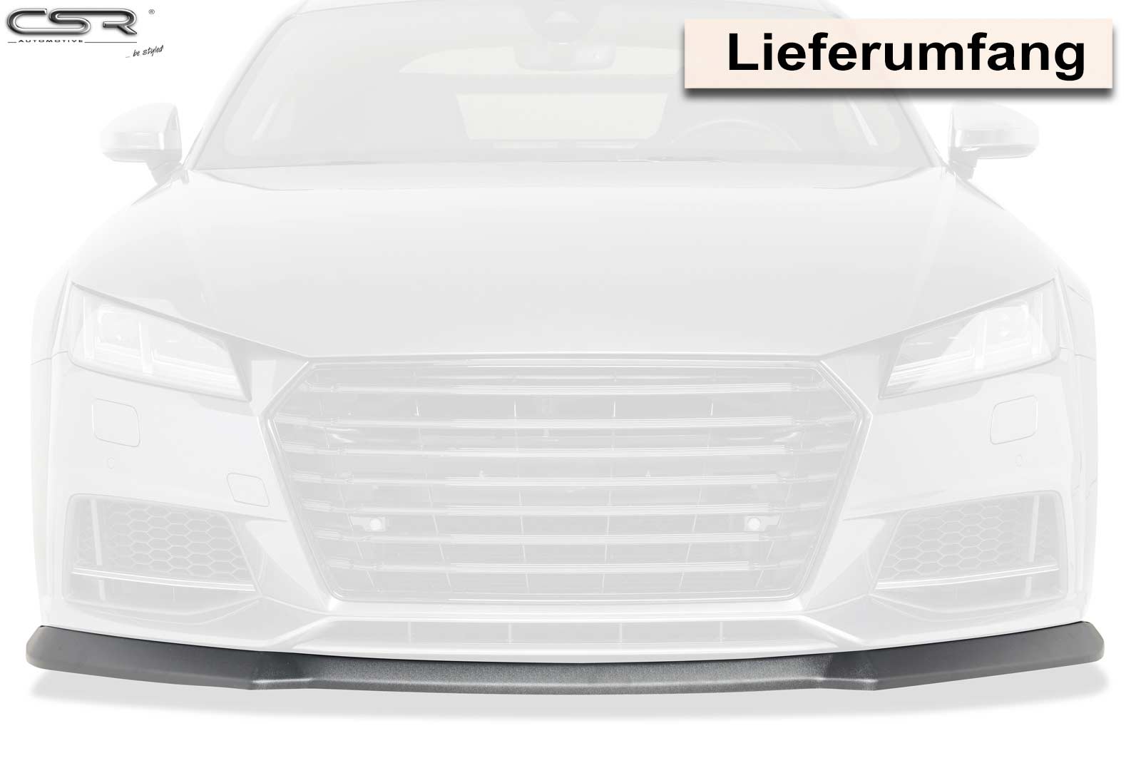 CSR Frontspoiler | Cup-Spoilerlippe mit ABE für Audi TTS FV/8S CSL320-C Carbon Look Hochglanz (keine Lackierung erforderlich)