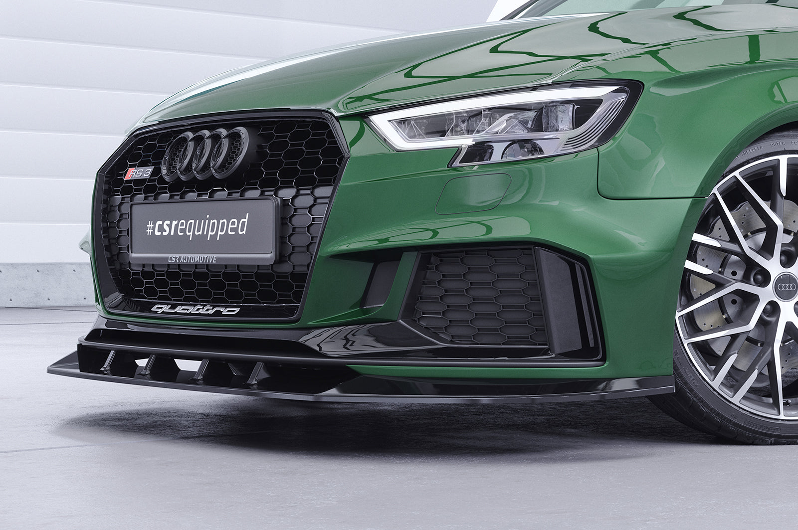CSR Frontspoiler | Cup-Spoilerlippe mit ABE für Audi RS3 8V CSL322-C Carbon Look Hochglanz (keine Lackierung erforderlich)