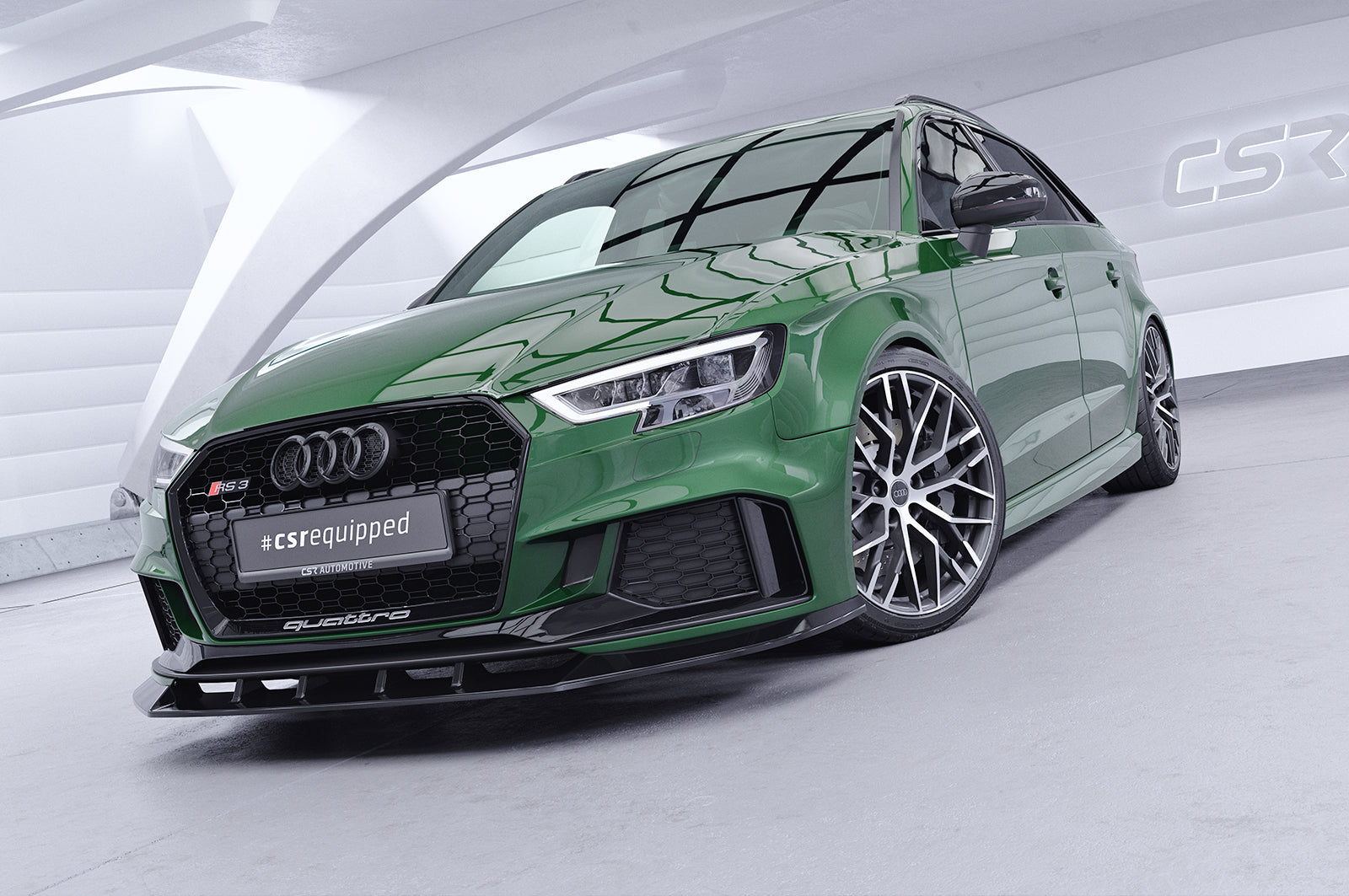 CSR Frontspoiler | Cup-Spoilerlippe mit ABE für Audi RS3 8V CSL322-G Glossy schwarz Hochglanz (keine Lackierung erforderlich)