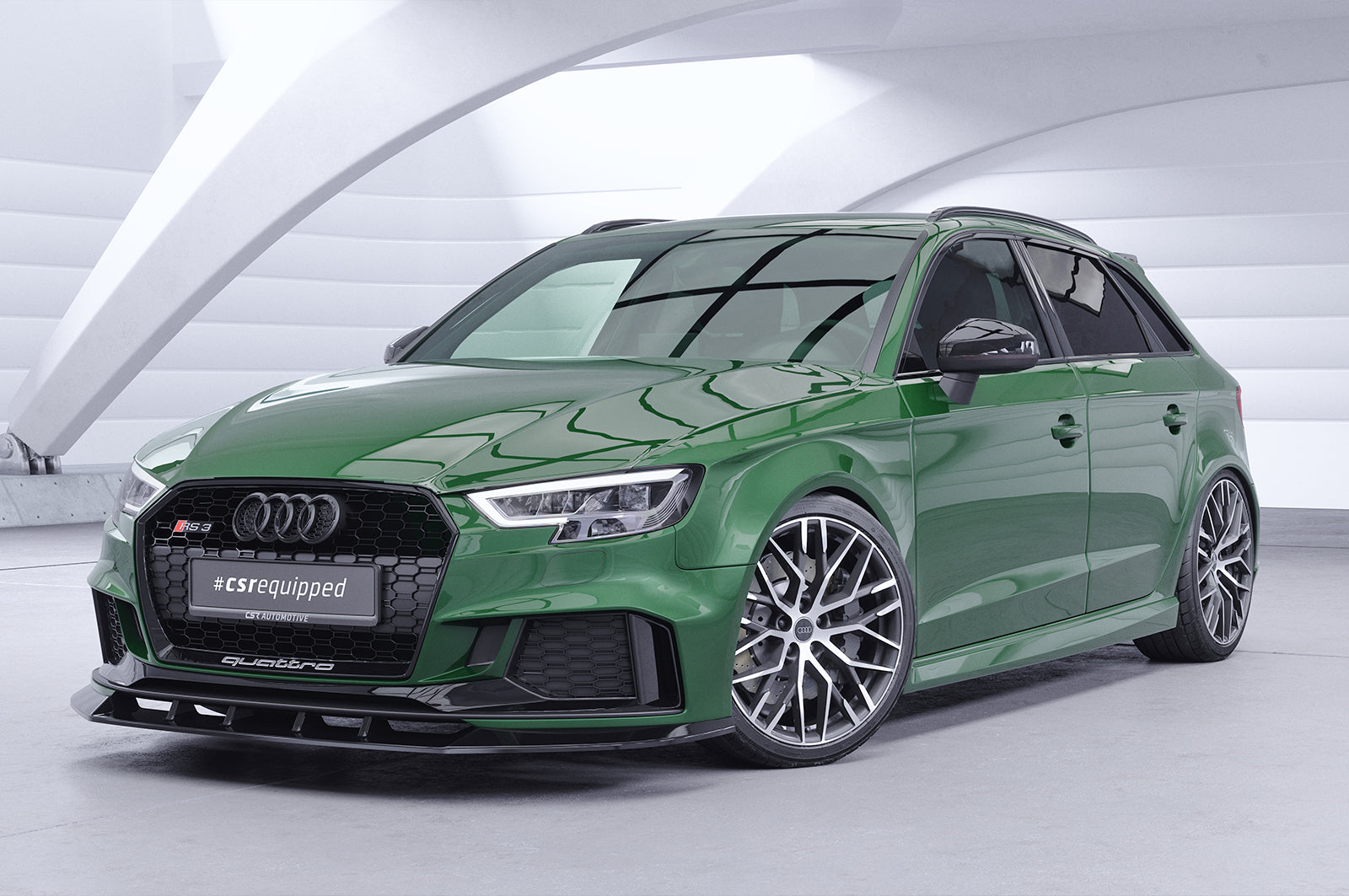 CSR Frontspoiler | Cup-Spoilerlippe mit ABE für Audi RS3 8V CSL322-C Carbon Look Hochglanz (keine Lackierung erforderlich)