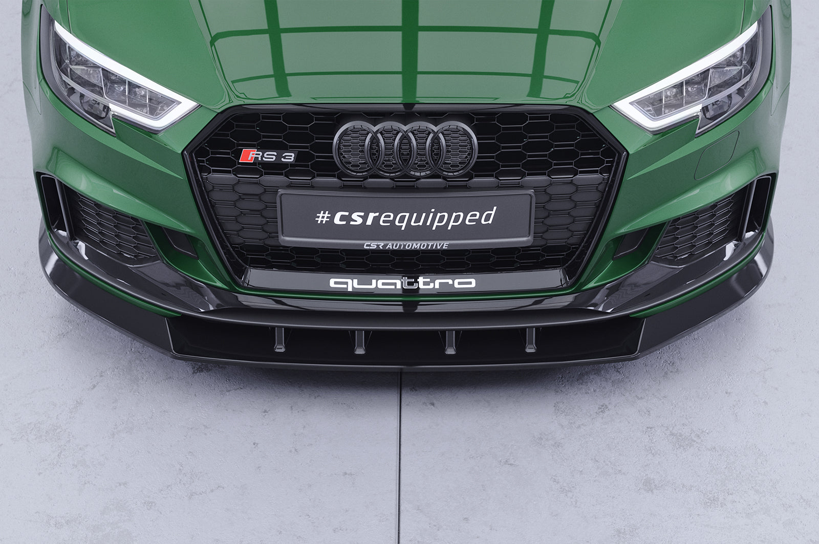 CSR Frontspoiler | Cup-Spoilerlippe mit ABE für Audi RS3 8V CSL322-S Strukturiert schwarz matt (keine Lackierung erforderlich)