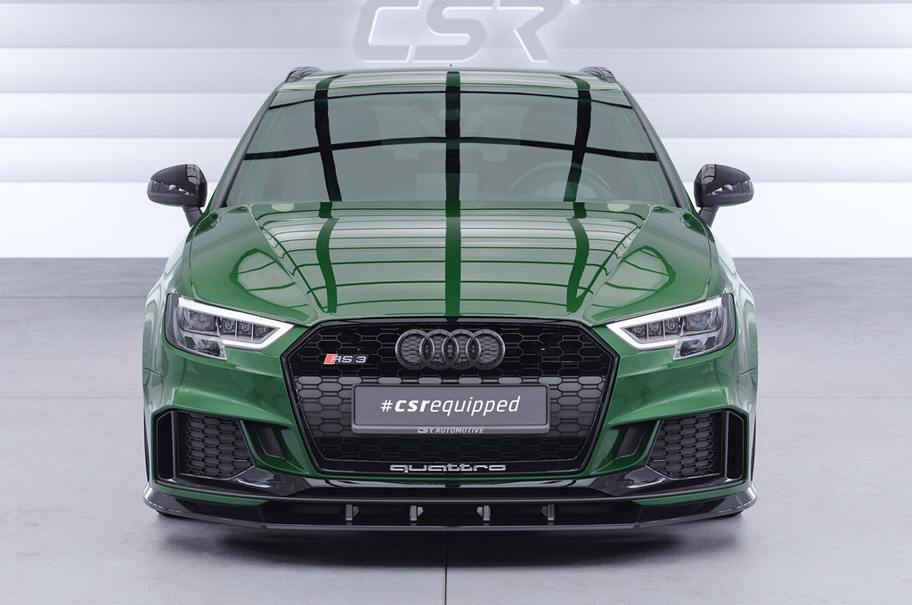 CSR Frontspoiler | Cup-Spoilerlippe mit ABE für Audi RS3 8V CSL322-C Carbon Look Hochglanz (keine Lackierung erforderlich)