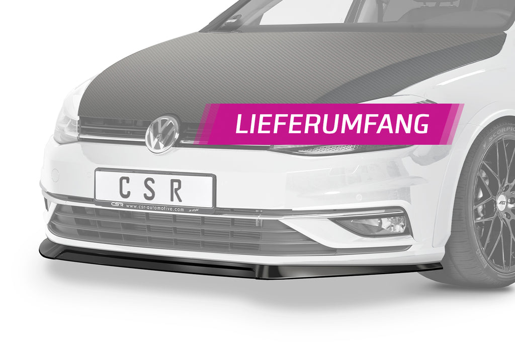 CSR Frontspoiler | Cup-Spoilerlippe mit ABE für VW Golf 7 CSL324-C Carbon Look Hochglanz (keine Lackierung erforderlich)
