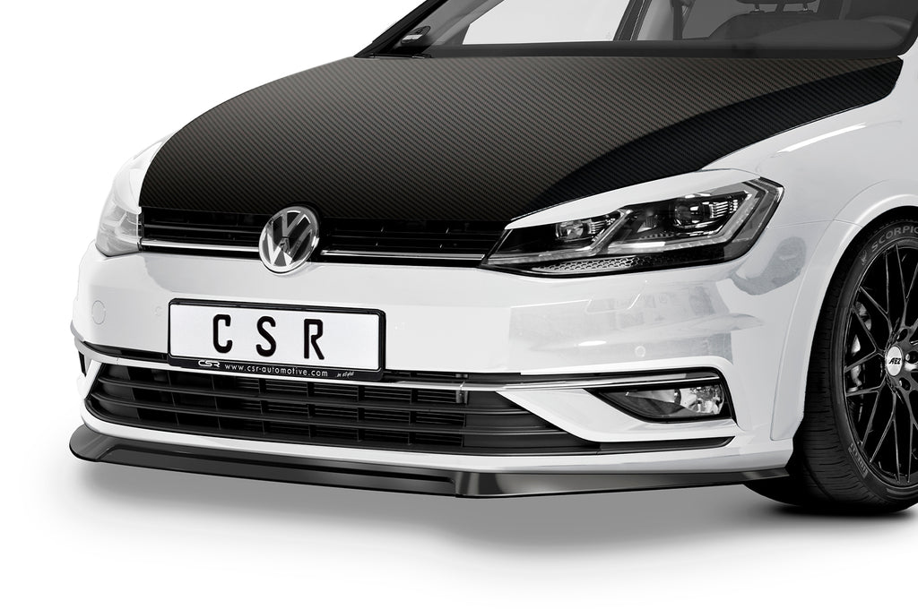 CSR Frontspoiler | Cup-Spoilerlippe mit ABE für VW Golf 7 CSL324-C Carbon Look Hochglanz (keine Lackierung erforderlich)