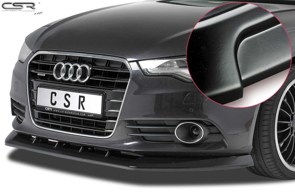 CSR Frontspoiler | Cup-Spoilerlippe mit ABE für Audi A6 C7 4G CSL325-L Unlackiert roh (Lackierung erforderlich)