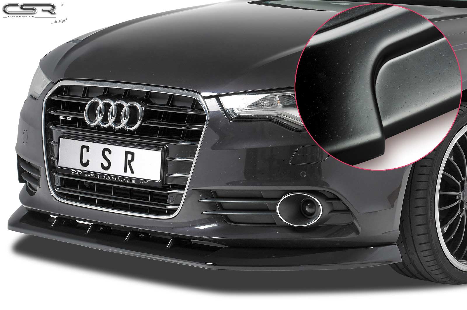 CSR Frontspoiler | Cup-Spoilerlippe mit ABE für Audi A6 C7 4G CSL325-L Unlackiert roh (Lackierung erforderlich)