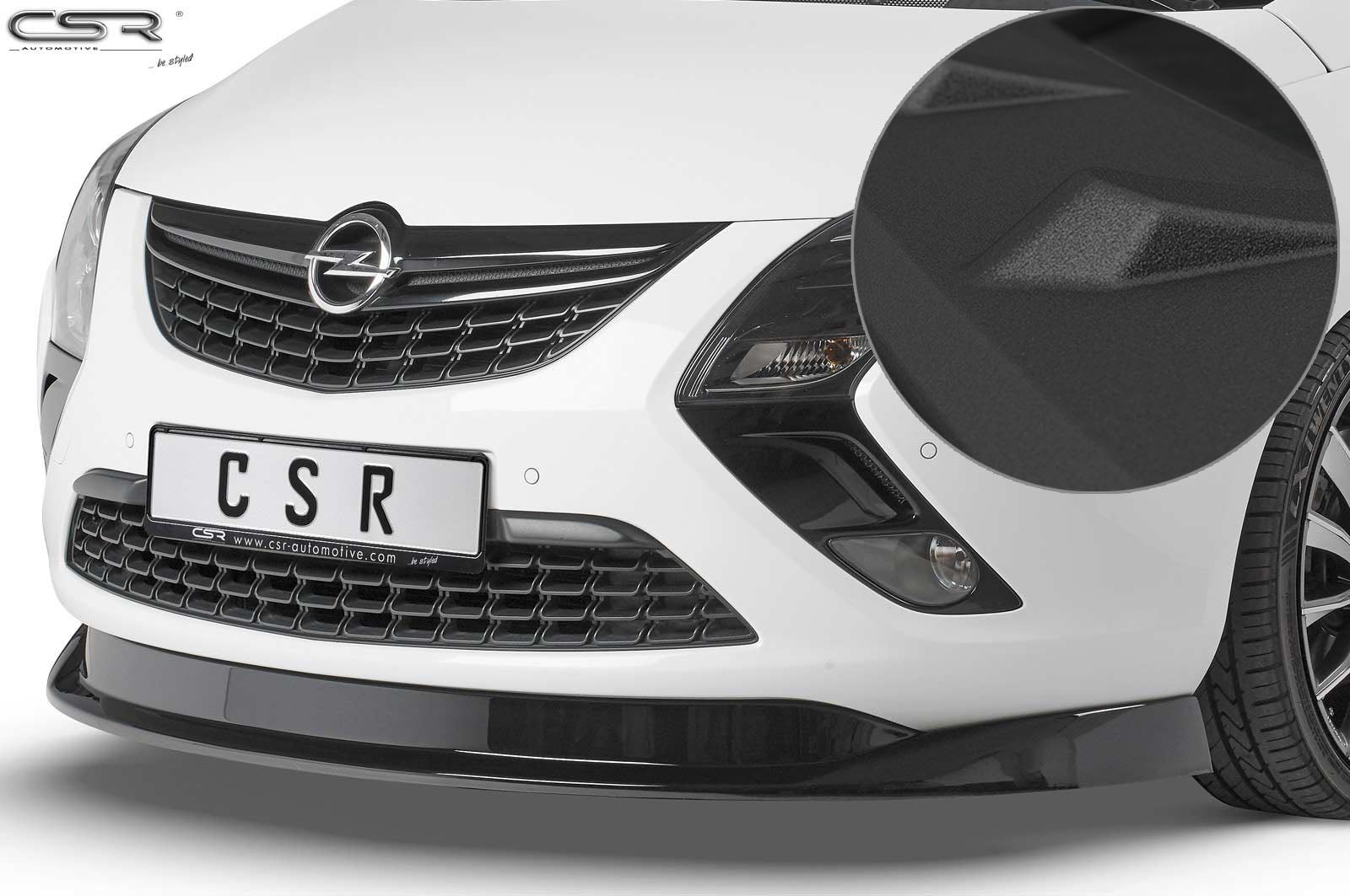 CSR Frontspoiler | Cup-Spoilerlippe mit ABE für Opel Zafira C Tourer CSL326-S Strukturiert schwarz matt (keine Lackierung erforderlich)