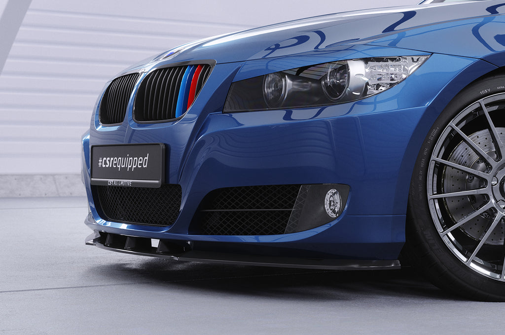 CSR Frontspoiler | Cup-Spoilerlippe mit ABE für BMW E90 / E91 LCI CSL327-G Glossy schwarz Hochglanz (keine Lackierung erforderlich)