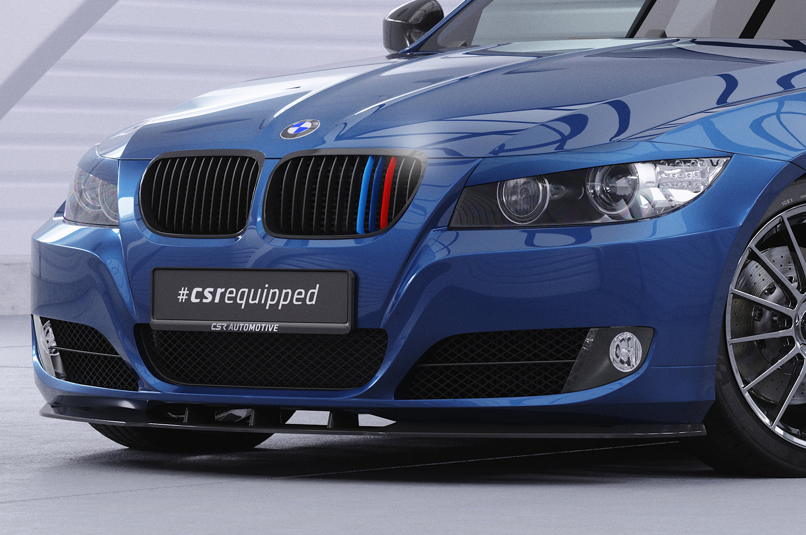 CSR Frontspoiler | Cup-Spoilerlippe mit ABE für BMW E90 / E91 LCI CSL327-L Unlackiert roh (Lackierung erforderlich)