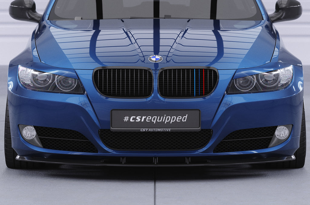 CSR Frontspoiler | Cup-Spoilerlippe mit ABE für BMW E90 / E91 LCI CSL327-G Glossy schwarz Hochglanz (keine Lackierung erforderlich)