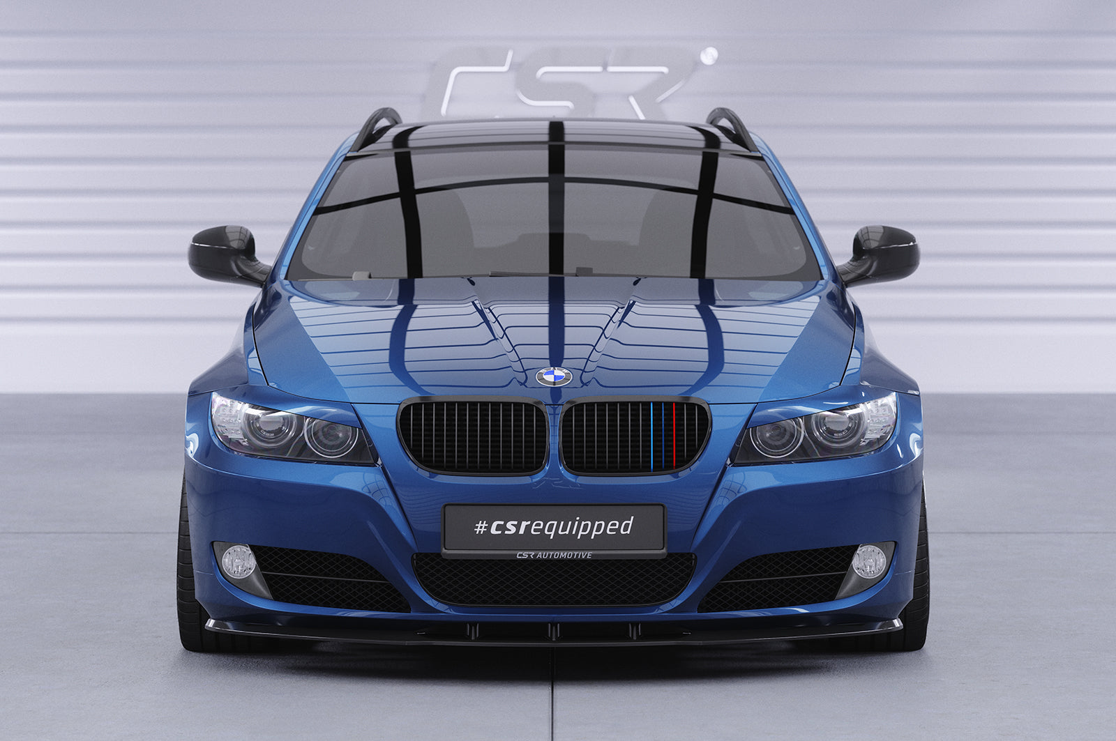 CSR Frontspoiler | Cup-Spoilerlippe mit ABE für BMW E90 / E91 LCI CSL327-S Strukturiert schwarz matt (keine Lackierung erforderlich)