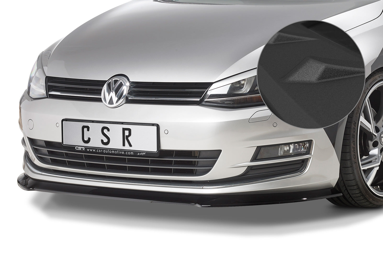 CSR Frontspoiler | Cup-Spoilerlippe mit ABE für VW Golf 7 CSL330-S Strukturiert schwarz matt (keine Lackierung erforderlich)