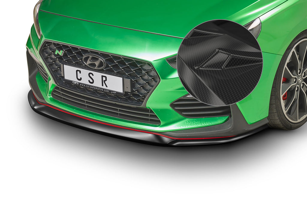 CSR Frontspoiler | Cup-Spoilerlippe mit ABE für Hyundai I30 (PD) N/N-Line CSL331-C Carbon Look Hochglanz (keine Lackierung erforderlich)